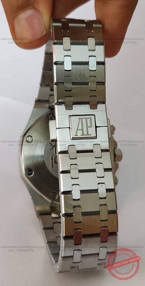 Audemars Piguet Royal Oak Chronograph Black Dial Steel Watch India (4) blank
