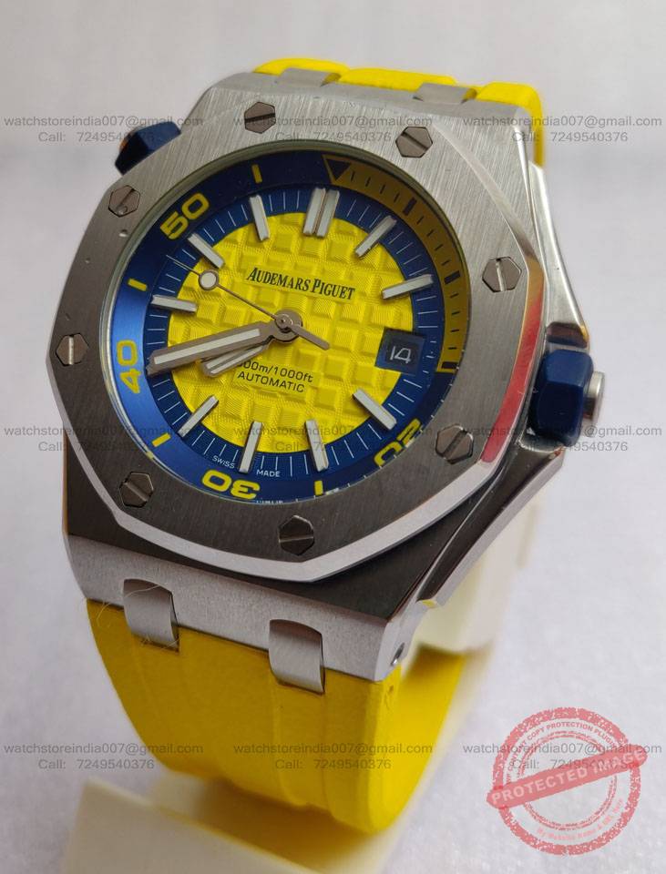 Audemars Piguet Royal Oak Offshore Diver Yellow Watch India (2) blank