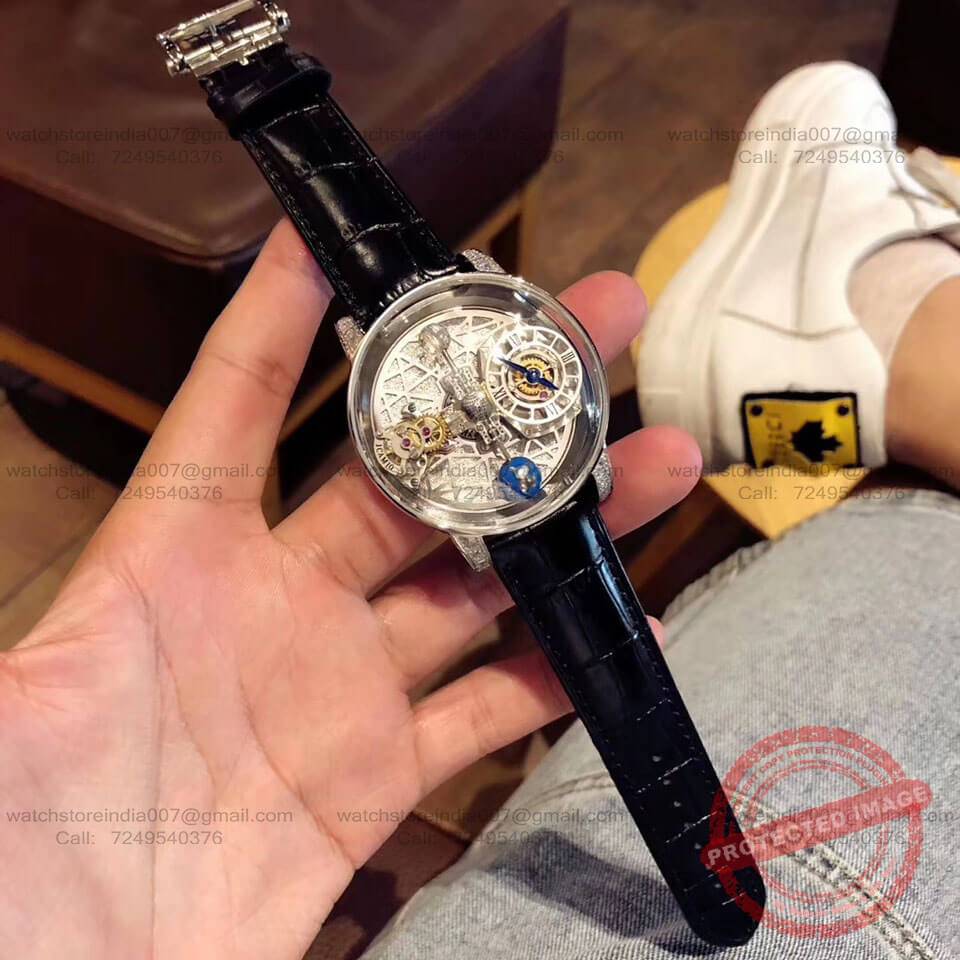 Jacob & Co Astronomia Full Silver with diamonds Watch India (2) blank