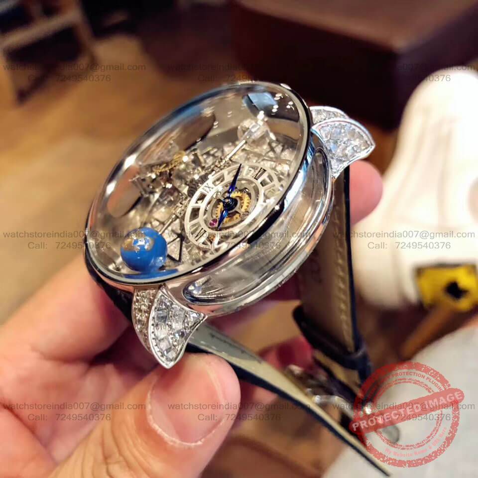 Jacob & Co Astronomia Full Silver with diamonds Watch India (5) blank
