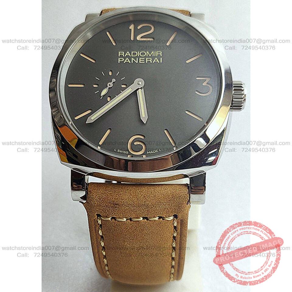 Panerai Radiomir Black dial Brown Leather watch India (2) blank