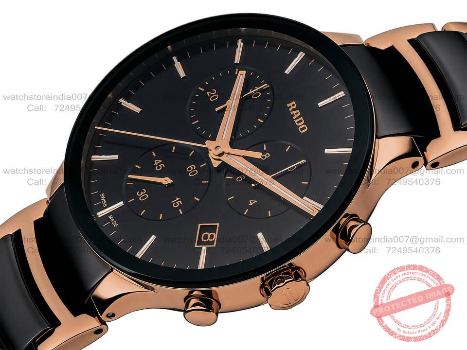 Rado Centrix Chronograph Black Rose Gold (3) blank