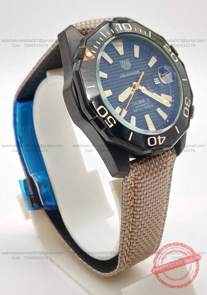 Tag Heuer Calibre 5 Brown Strap watch india (3) blank