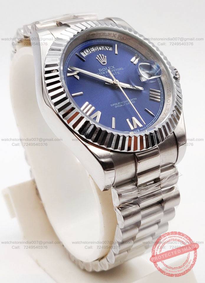 rolex day date blue dial watch india1 blank