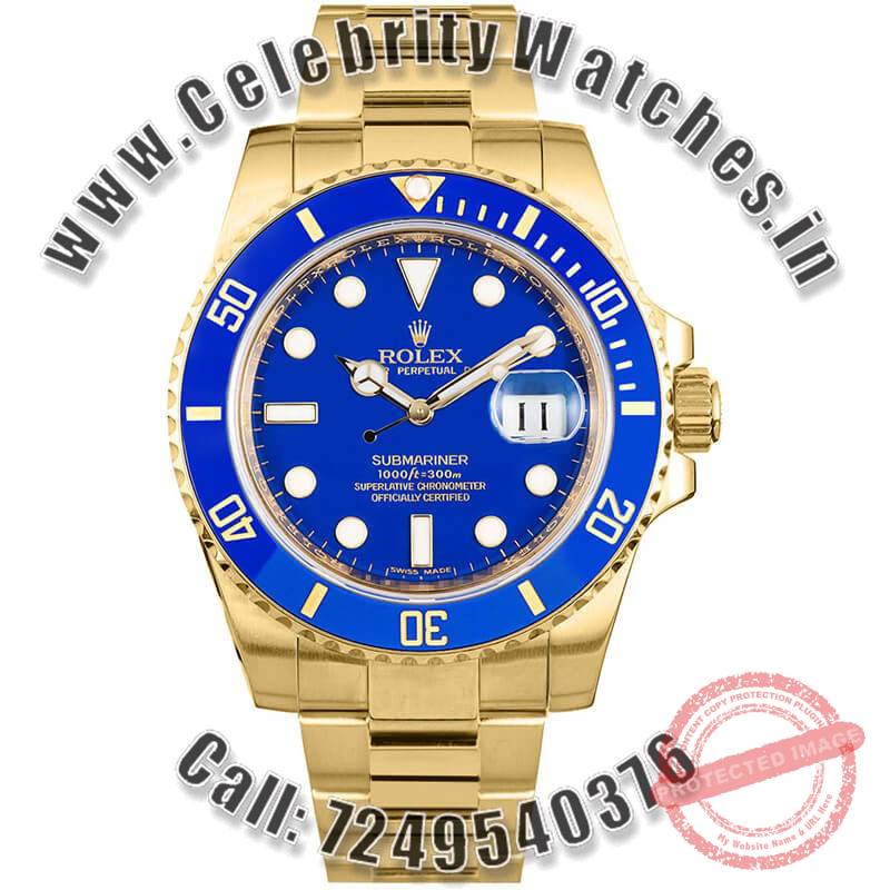 rolex submariner blue dial gold bracelet